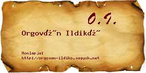 Orgován Ildikó névjegykártya